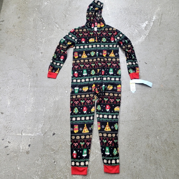 NEW! Kids Union Suit Hooded Sleeper Pajama PJ Christmas, Cat & Jack - Picture 2 of 9